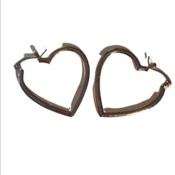 NWT Pink Crystal Heart Pierced Earrings in 18k yellow gold. - Picture 6 of 9